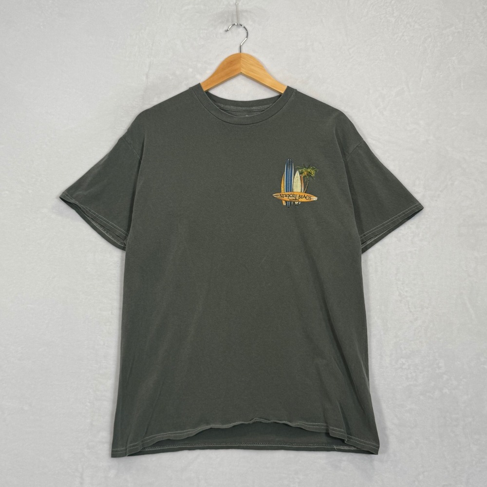 Blue 84 Olive Green Newport Beach California Graphic T-Shirt Size L